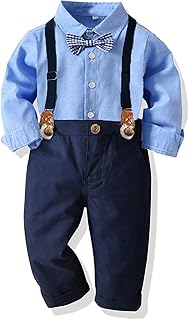 A set of children's clothing 4 -room children for young boys including a tie, shirt, straps and pants, suitable for ages of 6 months and 6 years.. Your new favorite way to shop online — DIAYTAR Nigeria.
