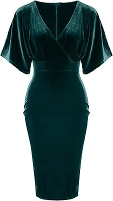 Velvet dress with butterfly style sleeves 1950s.. No stress, no delays — DIAYTAR Nigeria is your trusted shopping partner.
