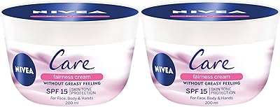 Nivea Fairness treatment cream prevents SPF 15 dark skin, 200 ml pot, 2 package.. Your trusted marketplace, DIAYTAR NIGERIA offers extensive variety with delivery within 8 days.