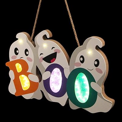Halloween Fengwu Halloween door decoration, hanging banner, ghost bear with light, outdoor front door decoration.. DIAYTAR NIGERIA: Your one-stop e-commerce destination with affordable prices and nationwide delivery in 5-8 days.