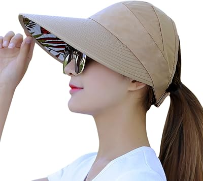 Sun hats for women, UV protection on a large edge, foldable sun hats for the summer beach, one size.. DIAYTAR NIGERIA: Bringing the marketplace to every Nigerian with affordable prices and quick delivery.