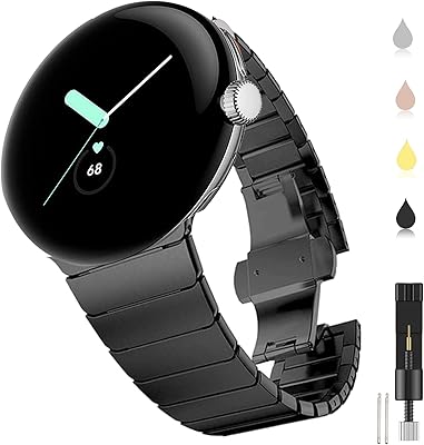 Metal bracelet compatible with Google Pixel Watch, Adjustable bracelet in solid stainless steel with metal butterfly clasp, replacement bracelet for Google Pixel Watch.. DIAYTAR NIGERIA makes online shopping accessible with our comprehensive platform and prompt delivery service.