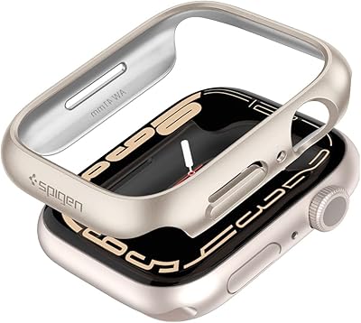 Slim Spigen shell designed for Apple Watch Series 8 7 (41 mm).. DIAYTAR NIGERIA brings the market to your fingertips with affordable prices and prompt delivery service.