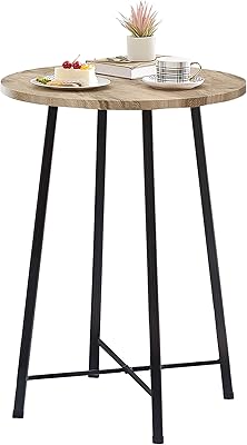 Vesello round bar table, classic bistro bar furniture, small shameless dining room, dining room, coffee, easy to assemble, maple.. DIAYTAR NIGERIA: Where smart shoppers find everything they need at prices they can afford.