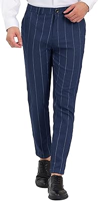 Lars Amadeus Rayed Formal Pants Slim cut for promo ball, wedding, 44.. Shop the future with DIAYTAR NIGERIA - thousands of products, unbeatable prices, delivery within a week.