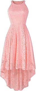 Vintage bridesmaid dress in floral lace with licou collar and high and low back for women, bridesmaid dress for promo ball, cocktail, formal evening dress.. Your digital shopping destination, DIAYTAR NIGERIA combines variety with affordability and quick delivery.