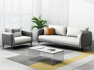 Set of desk and living room sofa in modern design poppins (gray).. Join the movement — fast, affordable shopping only at DIAYTAR Nigeria.