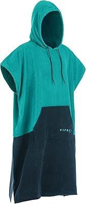 Poncho Osprey towel | Unisex hooded surf coat, beach clothes for men and women, surfing and swimming with integrated bag, Aqua.. Shop without compromise at DIAYTAR NIGERIA, where quality, affordability, and quick delivery coexist.
