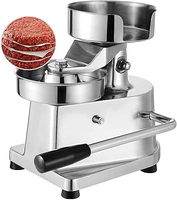 Commercial Hamburger in stainless steel, robust hamburger press, 500 -piece pie paper, silver (130 mm).. DIAYTAR Nigeria: Great value, fast delivery, and endless options.