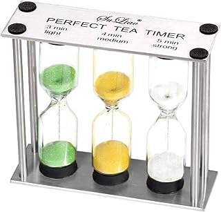 Solyao sand glass with timer of 3-4-5 minutes, glass of 3 in 1 metal sand, small glass of colored sand, orange green orange green Rafie, single glass glass for children, classroom and decoration of the house.. DIAYTAR NIGERIA combines affordability with convenience, delivering your purchases within 5-8 days.