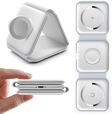 3-in-1 wireless charger for iPhone, 3-in-1 foldable magnetic load support, multi-Appareils travel charger for iPhone 13/14/12, airpods 3/2/pro, iWatch (adapter included).. Your trusted marketplace, DIAYTAR NIGERIA offers extensive variety with delivery within 8 days.