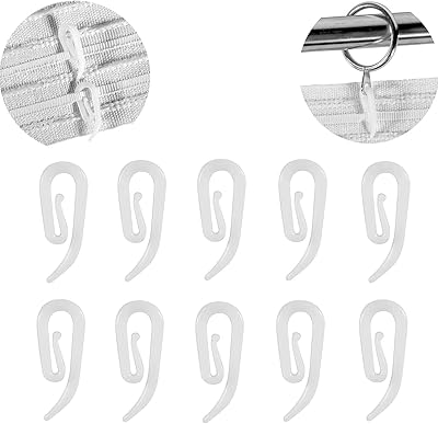 White plastic curtain hooks for door curtain, window curtain and curtain header strip, 100 pieces 2.8 x 1.2 cm.. DIAYTAR NIGERIA combines extensive variety with budget-friendly prices and prompt nationwide delivery.