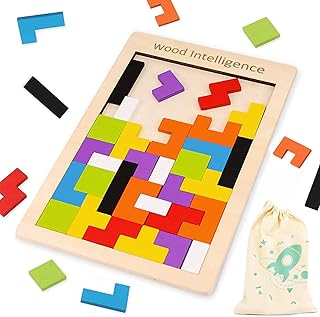 Template wooden puzzle with storage bag, 3D Russian blocks, wooden intelligence cutting puzzle, Montessori educational toys for children and adults.. DIAYTAR NIGERIA: Where every shopping need is met with affordable prices and timely delivery.