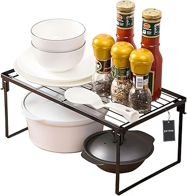 Qq Organizer of kitchen wardrobe shelves - Wrought iron multilayer office shelf for kitchen, bedroom, bathroom - non -slip and stammering shelf (38.2 x 21.5 x 16.7 cm) (black).. The smarter way to shop online in Nigeria is through DIAYTAR Nigeria.