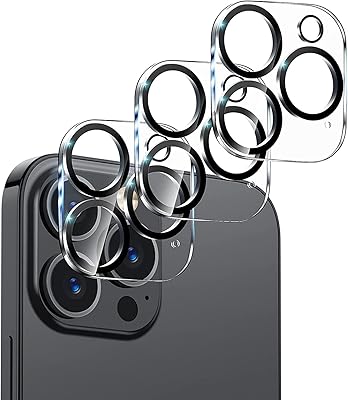 Set of 3 camera lens protectors compatible with iPhone 13 Pro and 13Pro Max, HD tempered glass rear camera protector, user -friendly case.. DIAYTAR NIGERIA: Making quality products accessible to all Nigerians at affordable prices.