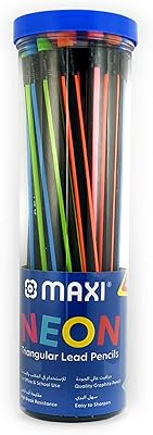 Maxi triangle pencils with eraser, 30 package, black with neon design, LP30JN model.. DIAYTAR NIGERIA brings the marketplace home to you with affordable prices and delivery in 5-8 days.