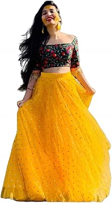 A blush fashion lehenga choli in semi-hijacked silk for women (Bindu_yellow_one size), yellow, one-sized, one-sized size.. Your favorite brands are just a click away on DIAYTAR Nigeria.