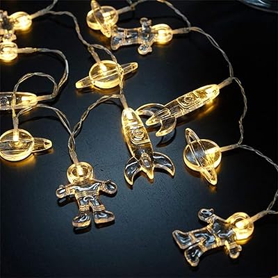 LED light garland for child's room, 20 LEDs, spaceship pendants, rocket, outdoor bedroom decoration, wedding, terrace, party lights (hot white).. Your go-to destination for affordable online shopping, DIAYTAR NIGERIA delivers in under 8 days.
