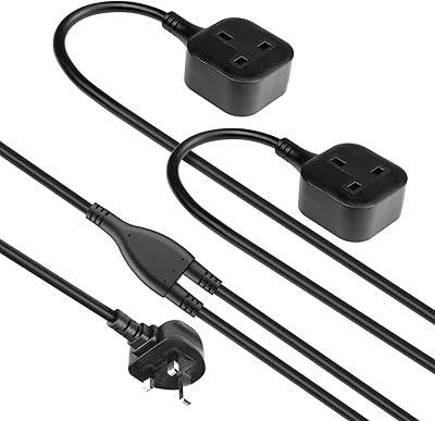 2M basion extension with two independent multiple multiples with 3 -pin British socket, unique robust and fireproof extension for home and office (black).. Transform your shopping experience with DIAYTAR NIGERIA's vast product selection delivered at unbeatable prices.