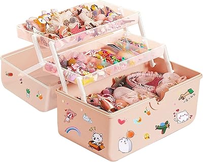 Storage box for three -layer hair accessories for girls, large capacity, multi -pockets - Lockable portable container for artistic supplies, makeup, nails and hair accessories (L size).. Why waste time in traffic when you can shop online at DIAYTAR Nigeria? Enjoy convenience, unbeatable prices, and prompt delivery anywhere in Nigeria.