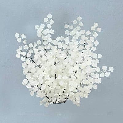 Yatai Lot of 4 artificial sheets, artificial flowers, silk flowers, wholesale, false flowers for the house, table, vase, wedding decoration (white).. Shop with purpose at DIAYTAR NIGERIA and receive your purchases at unbeatable prices within the week.