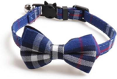 Removable cat necklace with pretty bow tie and bell for kittens and small pets, adjustable butterfly knot, safe pattern from 7.8 to 10.5 inches.. DIAYTAR NIGERIA brings the market to your fingertips with affordable prices and swift delivery services.