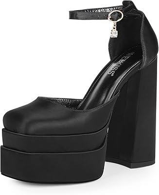 Weitcase thick heeled shoes for women with large heel and comfortable shiny ankle bridle.. DIAYTAR NIGERIA: Your one-stop e-commerce destination with affordable prices and nationwide delivery in 5-8 days.