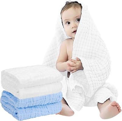 Mom's Love Baby's Organic Mousselin Bath Towel, Bath Towel in 6-layer Ultra Soft Cotton Mousseline, Newborn Baby Baby Cover 40 X 40 "by Mom's Love.. Your everyday shopping companion, DIAYTAR NIGERIA offers unbeatable value with nationwide delivery.