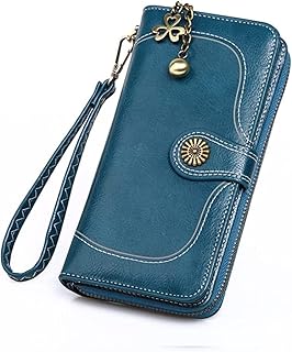 Small leather wallet for Sunlette woman with card holder, blue, represents a bygone era.. Your digital shopping ally, DIAYTAR NIGERIA offers extensive selection with budget-friendly delivery.