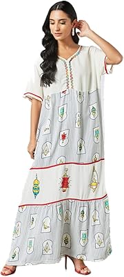 Multicolored jalabiya for women with bosni lantern print, special ramadan dress, one -sized, multi, one -sized size.. Shop anytime, receive on time — only with DIAYTAR Nigeria.