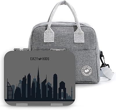 Easy kids lunch bag in isolated bento - Love Dubai Gray.. DIAYTAR NIGERIA revolutionizes e-commerce with our affordable prices and dependable delivery timeframes.