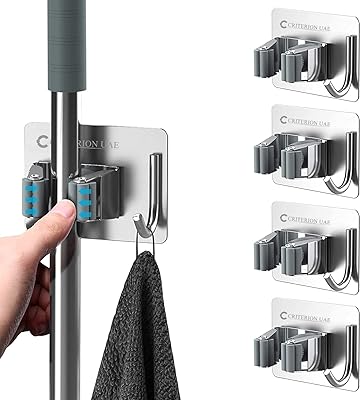 Criterion Uae Lot of 4 robust stainless steel Wall Murale supports without drilling, sticker mopper for kitchen and bathroom.. Shop with intention at DIAYTAR NIGERIA, offering thousands of products at budget-friendly prices.