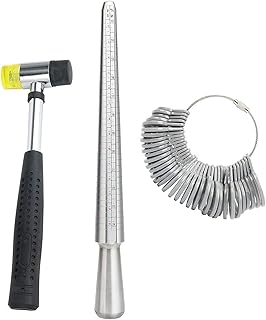 Rubber magnet, metal ring, finger size, set of jewelry manufacturing tools, 37 pieces, jewelry manufacturing tools with hammer for the measurement of jewelry.. Shop across categories at DIAYTAR NIGERIA with the confidence of prompt and budget-friendly delivery.