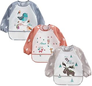 Waterproof with long sleeve for baby, long-sleeved bib for infants, 3 for infants and toddlers, smoky waterproof bib from 6 to 36 months.. Shop anytime, receive on time — only with DIAYTAR Nigeria.