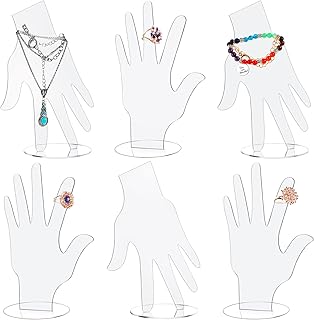 Hand-handed carrier holder, 6 pieces of acrylic handbrable, transparent handbard, Mannequin jewelry display for bracelets, necklaces, watch organizer.. DIAYTAR NIGERIA: Your trusted partner for affordable online shopping with reliable delivery timeframes.