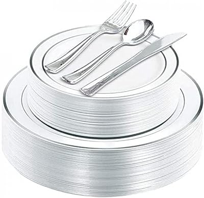 150 -room disposable covers with 150 rooms, silver cutlery, plates, spoon, fork and plastic cups with edges for birthdays, weddings and special occasions.. Discover a new way to shop with DIAYTAR NIGERIA's comprehensive marketplace and quick delivery options.