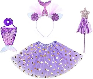 Set of wealthy mermaid costumes for girls, princess tutu dress, star wand, mermaid band, mermaid handbag to dress the princess, birthday and Halloween party gifts.. Experience the simplicity of DIAYTAR NIGERIA's extensive marketplace with delivery within 8 days.