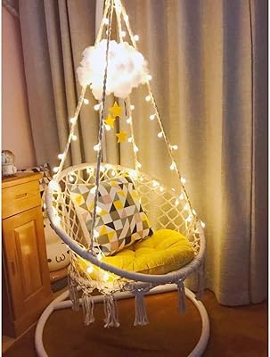 JT - Suspended swing with LED light and installation tools, macrame macramaire for adults for interior and exterior use.. No more overpriced stores — DIAYTAR Nigeria brings the best to your door.