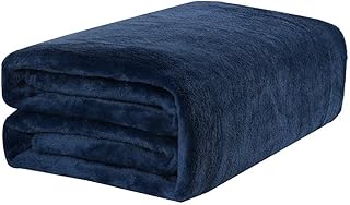 Bed blanket in soft and silky microfiber flannel fabien, one size, for sofa, chair, house, office, travel (navy blue).. Experience the convenience of boundless shopping with DIAYTAR NIGERIA's vast selection and quick delivery.