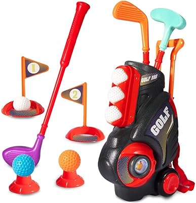 Golf set Little Story for children with cart, 3 clubs, 6 balls, 2 bases and locations for teaching and training.. DIAYTAR NIGERIA transforms how Nigerians shop with our affordable prices and dependable shipping times.