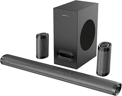 Surround sound bar 5.1ch-Powerology wireless speaker with Dolby Audio 735W, Surround speaker 5.1 channels, powerful Woofer of 6.5 ", Bluetooth 5.0.. Experience shopping satisfaction with DIAYTAR NIGERIA's vast selection and budget-friendly delivery options.