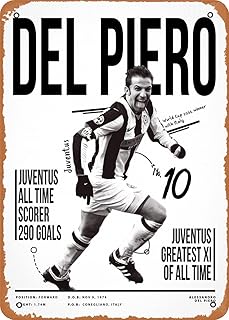 Juventus alessandro del Piero 10 8 "x 12" poster in retro metal panel vintage Home Art Caveman.. DIAYTAR NIGERIA makes online shopping accessible with our budget-friendly prices and reliable shipping.