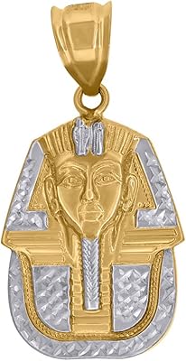 Egyptian pharaoh pendant collar for men, two -color 14 carats, size 37.5 x 18.7 mm, gift jewelry for men.. DIAYTAR NIGERIA: Where affordability meets reliability with thousands of products delivered promptly.