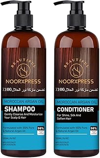 Noor Shampoo + Post-shampoo with formulated Moroccan argan oil and natural argan oil, 500ml + 500ml Clean and gently hydrate your scalp and hair, all SAF color types, paraben-free, sulfates, sulfates, sulfates, sulfates, sulfates, sulfates.. Shop efficiently with DIAYTAR NIGERIA, offering thousands of products at unbeatable prices delivered promptly.