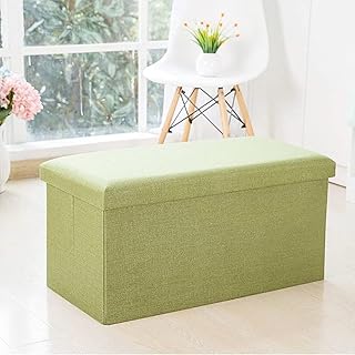 Plef of foldable foldable storage of 110 L for bedroom and corridor, low-bulky multi-use storage box with padded seat and footrest (green).. DIAYTAR NIGERIA: Where value meets variety with reliable nationwide delivery in under 8 days.