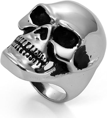 Stainless steel engagement ring Large ring with heavy skull for men.. Enjoy a hassle-free shopping experience with DIAYTAR Nigeria, where products are categorized for your convenience and delivery is always on time.