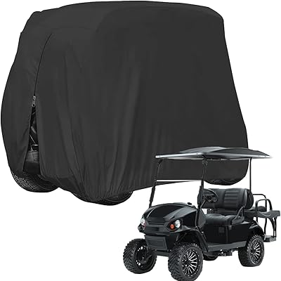 Cover for KEYSER Golf cart 4 passengers 400D Waterproof for Az Go Club Yamaha, Sun resistant and dust (Black).. Nigeria's favorite online shopping platform, DIAYTAR offers unbeatable prices and delivery within a week.