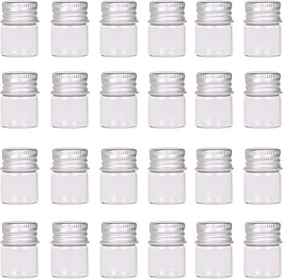 24 mini bottles with aluminum screw lids Small pots clear storage message.. Experience shopping freedom with DIAYTAR NIGERIA's vast selection and dependable nationwide shipping.