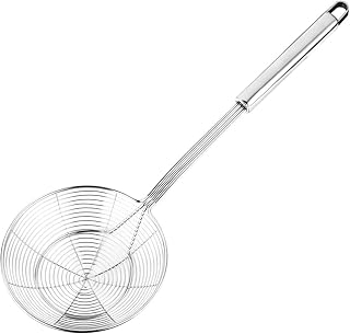 Delfino spider handboard in solid stainless steel for cooking and frying, best kitchen utensils, professional steel spider colander with 5.4 inch spiral mesh.. DIAYTAR NIGERIA transforms online retail with our affordable platform and dependable shipping service.