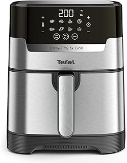 TEFAL FATHER AND DIGITAL GRILLLS 2 in 1, 1550 W for healthy cooking, frying and grill in the open air, 8 automatic programs, adjustable temperature, capacity 4.2 l/1.2 kg, timer, stainless and plastic steel, EY505D27.. Shop with purpose and save with DIAYTAR NIGERIA's extensive platform and nationwide delivery service.